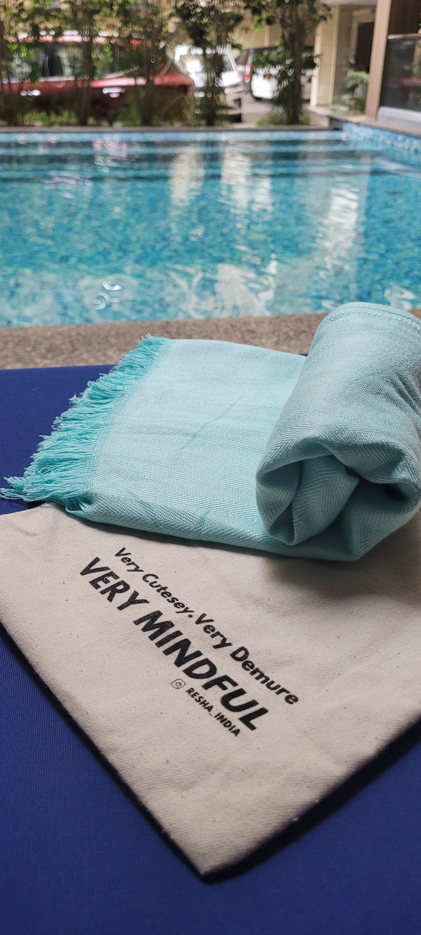 Aquamarine (Soft cyan) Bamboo Beach Towels