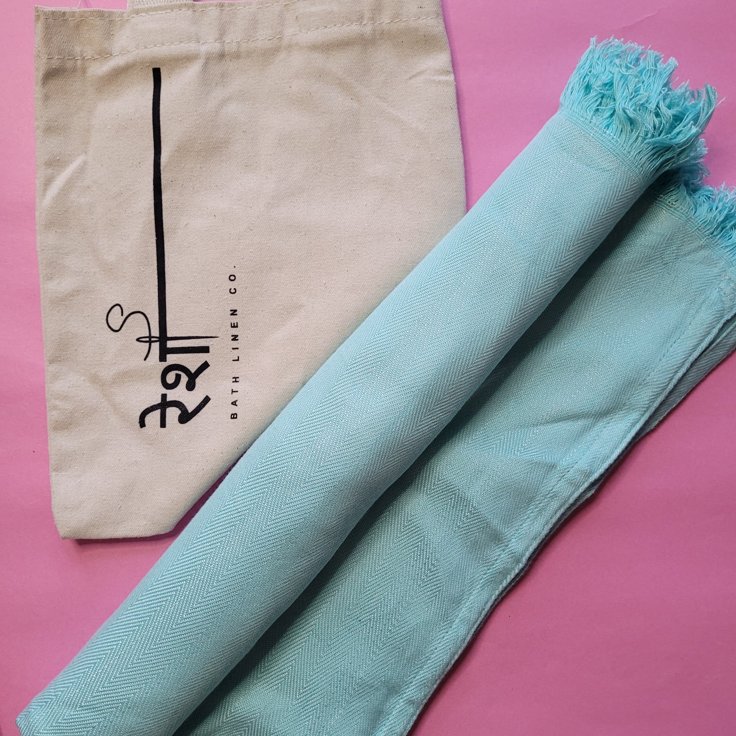 Aquamarine (Soft cyan) Bamboo Beach Towels