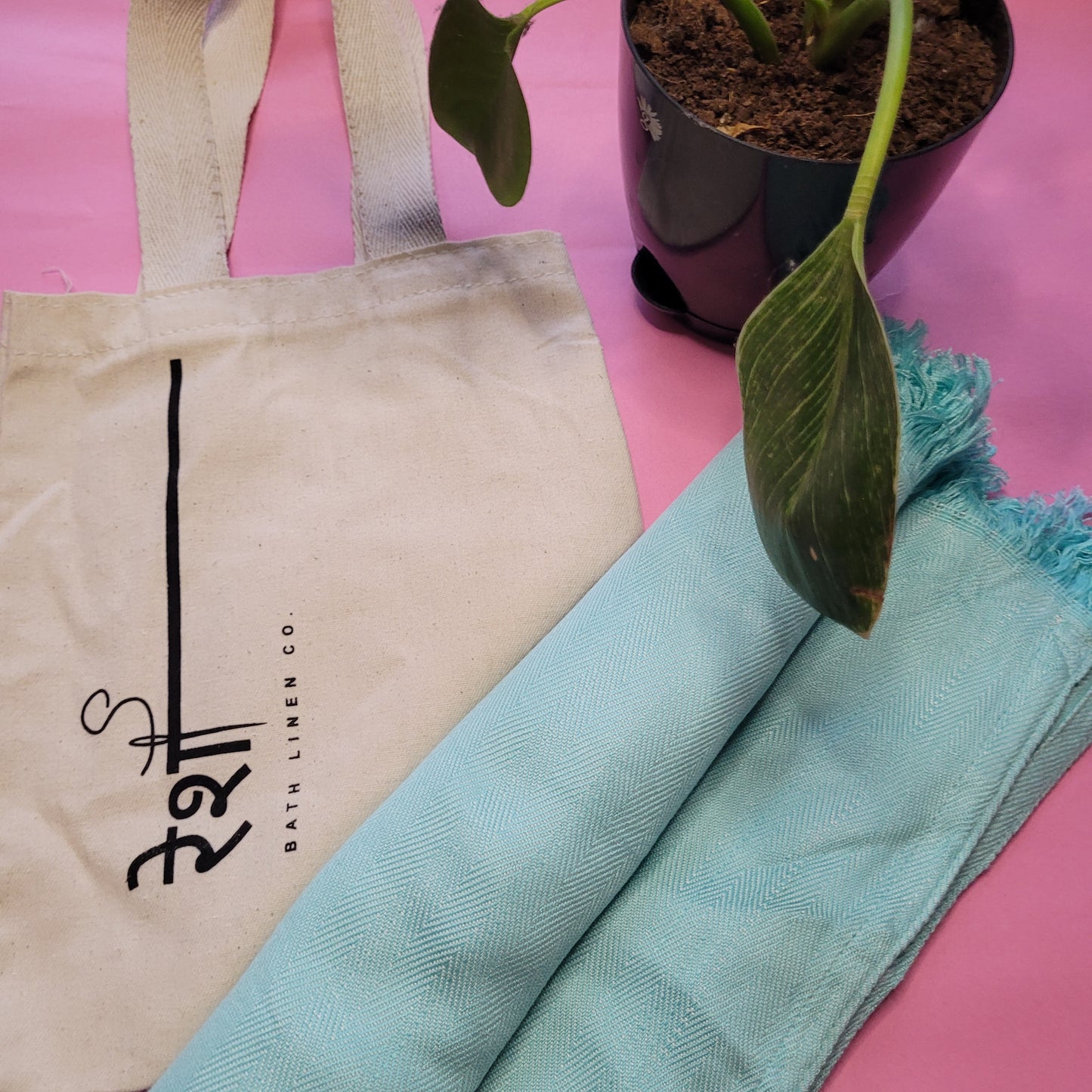 Aquamarine (Soft cyan) Bamboo Beach Towels