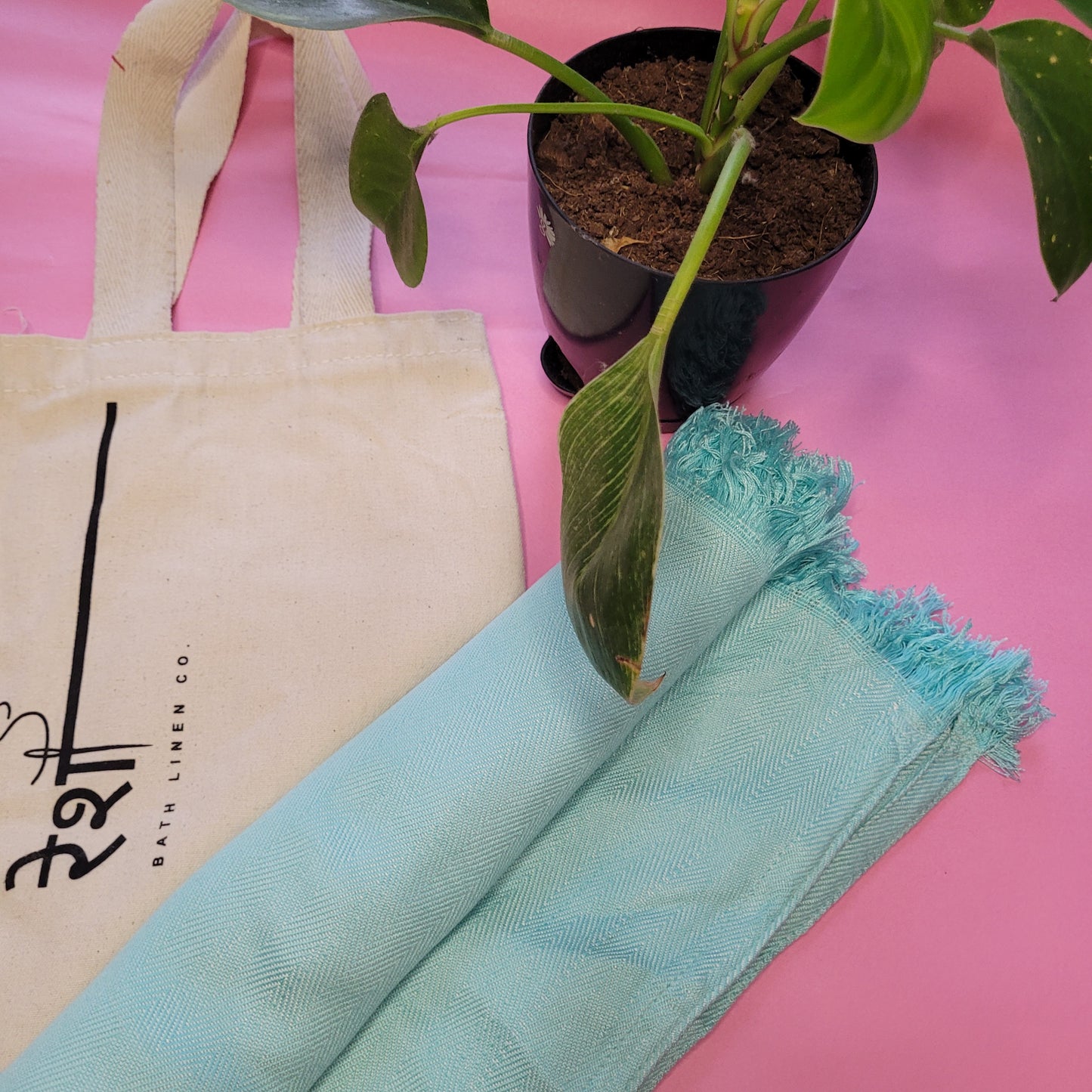 Aquamarine (Soft cyan) Bamboo Beach Towels