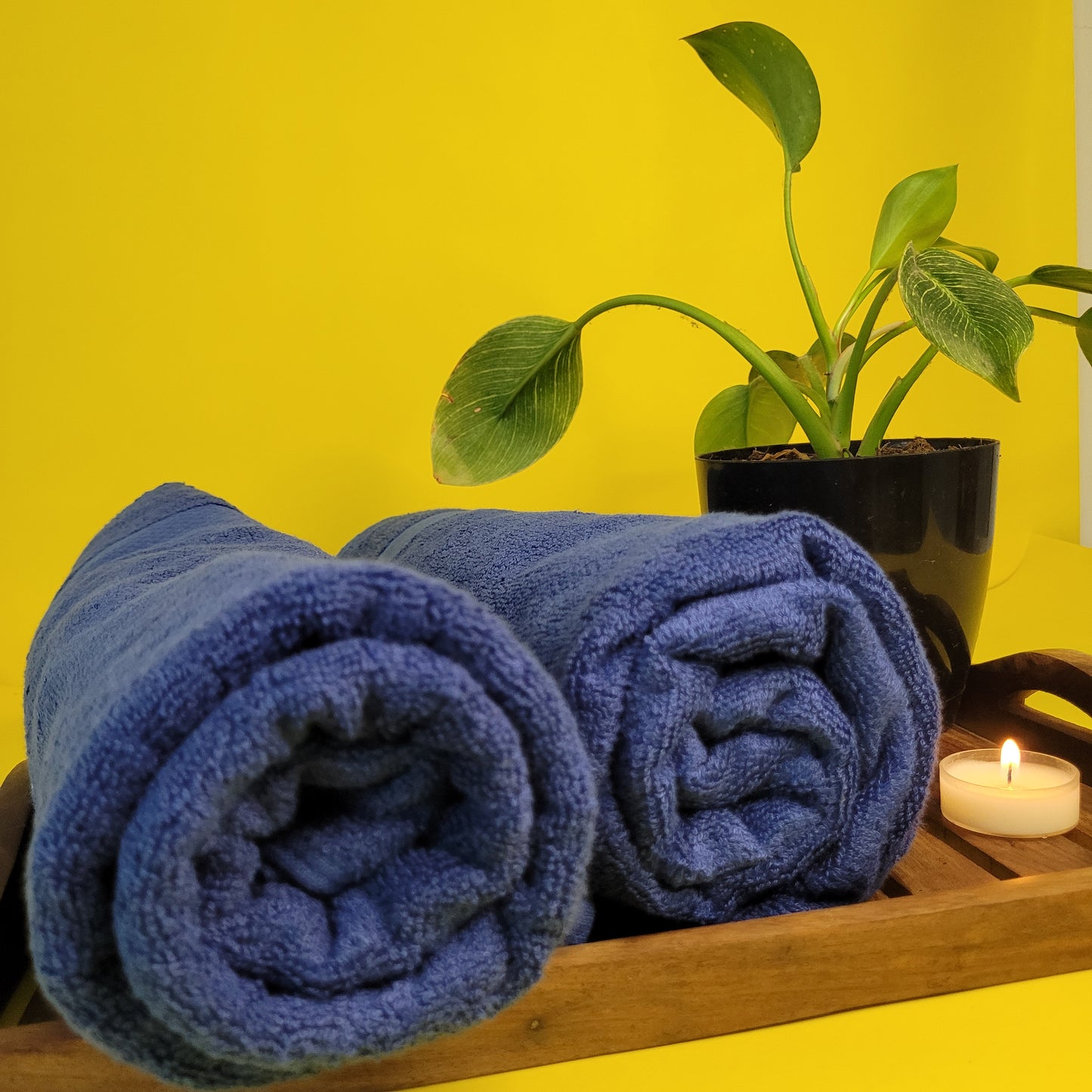 Bougie Blue Bamboo Towels (Indigo)