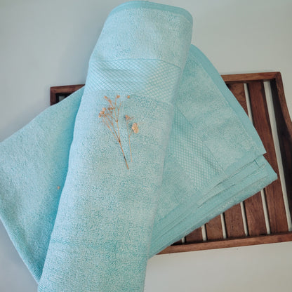 Soft Cyan (Light Blue) Bamboo Towels