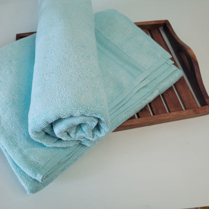 Soft Cyan (Light Blue) Bamboo Towels