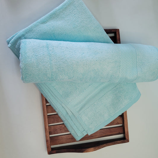 Soft Cyan (Light Blue) Bamboo Towels