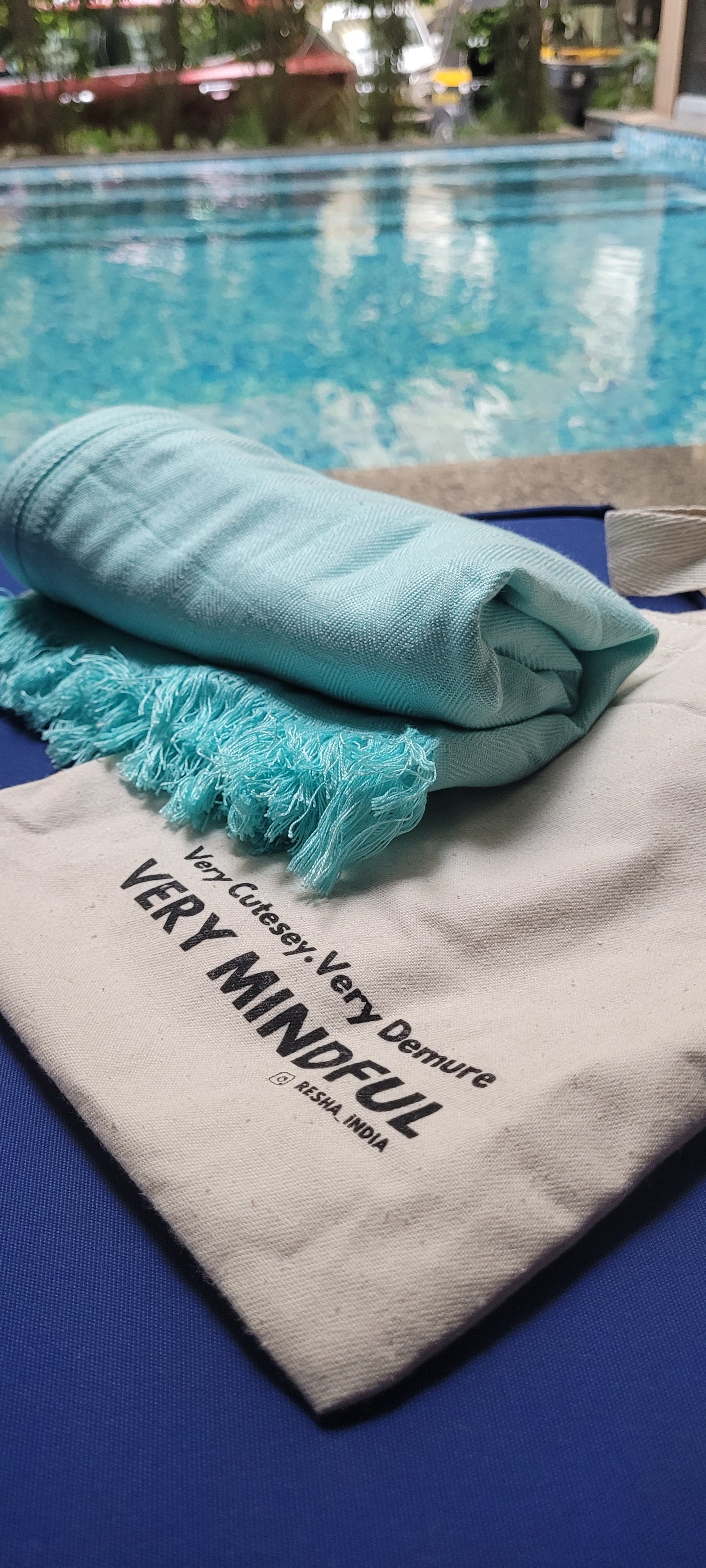 Aquamarine (Soft cyan) Bamboo Beach Towels